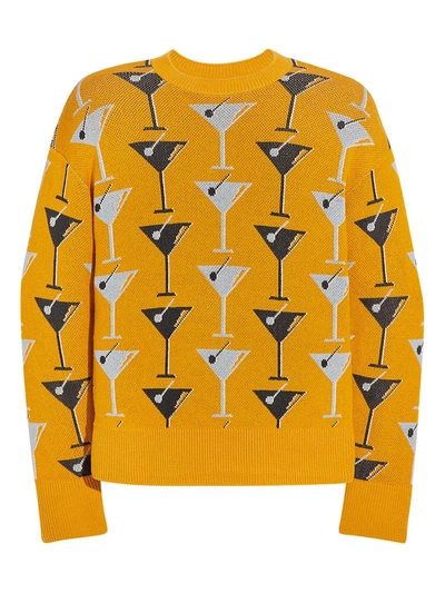 Shop Coach Martini Knit Sweater In Yellow