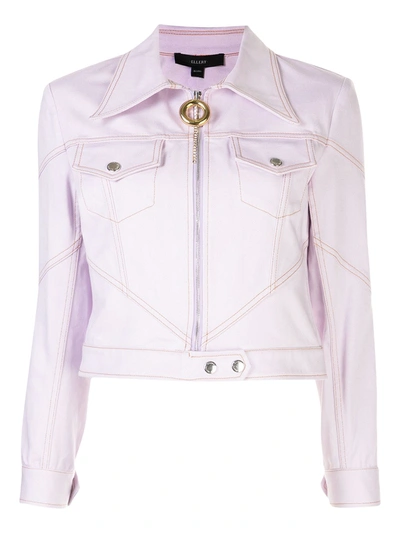 Shop Ellery Lilac Zipped Fitted Jacket