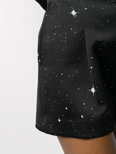 Shop Christopher Kane Star Print Satin Shorts In Black