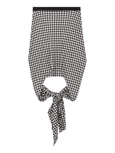 Shop Burberry Gingham Print Back Tie Skirt