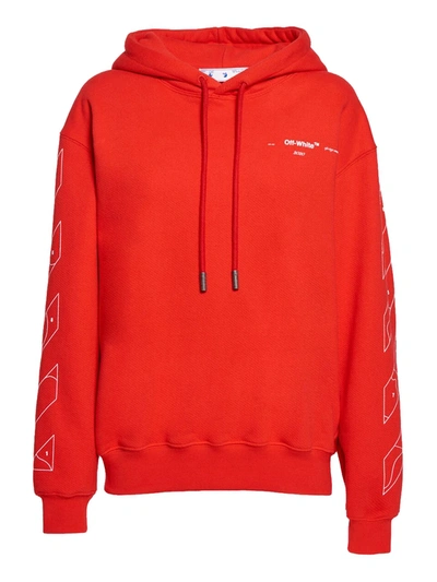 Shop Off-white Red Puzzle Arrow Oversized Hoodie