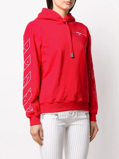 Shop Off-white Red Puzzle Arrow Oversized Hoodie