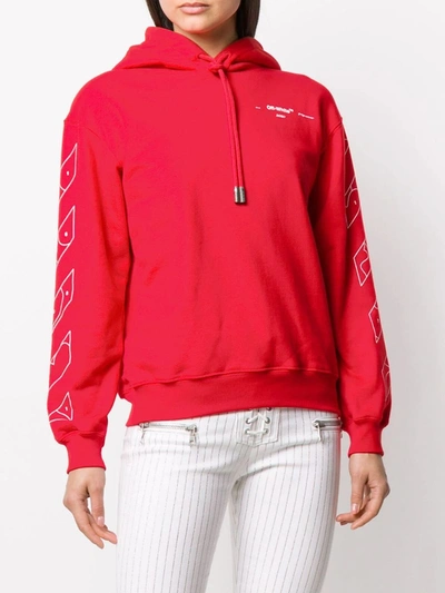 Shop Off-white Red Puzzle Arrow Oversized Hoodie