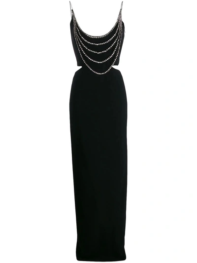 Shop Stella Mccartney Black Crystal Embellished Gown