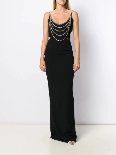 Shop Stella Mccartney Black Crystal Embellished Gown