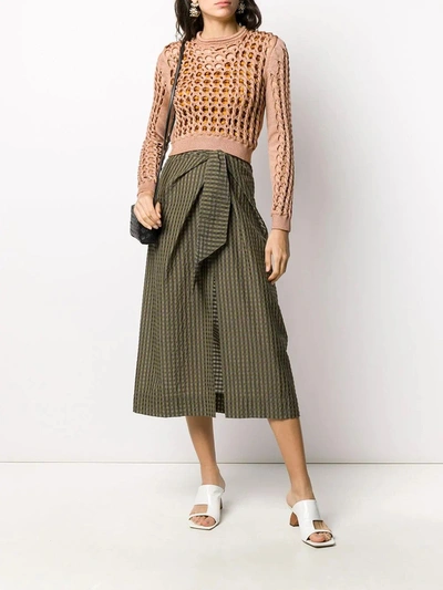 Shop Fendi Interlocked Knit Cropped Top