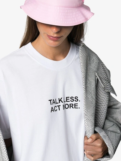 Shop Natasha Zinko Talk Less Act More T-shirt In White