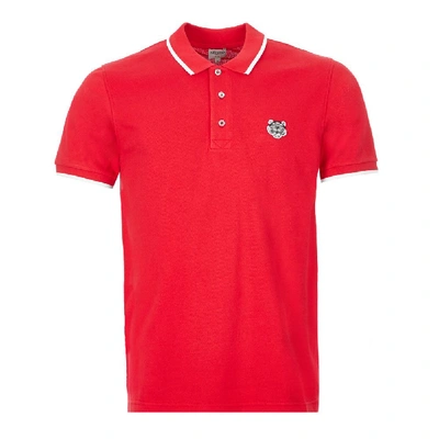 Shop Kenzo Polo Shirt Tiger In Red