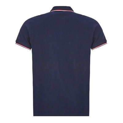 Shop Moncler Polo Shirt In Navy
