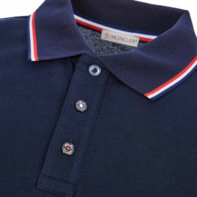 Shop Moncler Polo Shirt In Navy