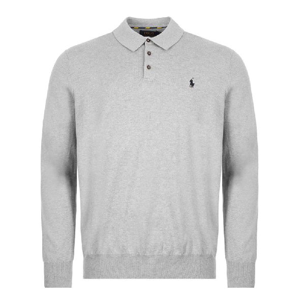 long sleeve knitted polo