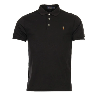 Shop Ralph Lauren Slim Fit Polo Shirt In Black