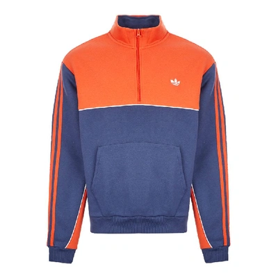 Shop Adidas Originals Sweatshirt Mod Half In Navy