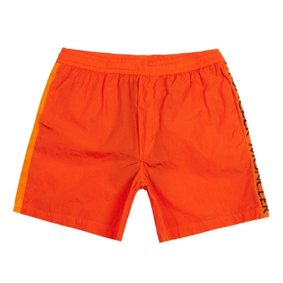 Shop Moncler Swim Shorts In Orange