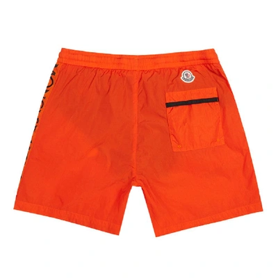Shop Moncler Swim Shorts In Orange