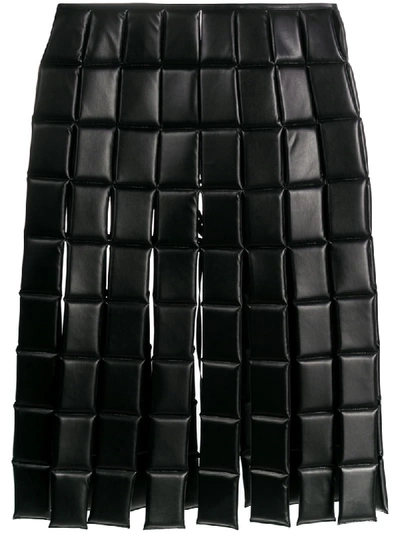 Shop A.w.a.k.e. Quilted Square Midi Skirt In Black