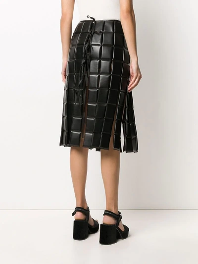 Shop A.w.a.k.e. Quilted Square Midi Skirt In Black