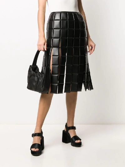 Shop A.w.a.k.e. Quilted Square Midi Skirt In Black