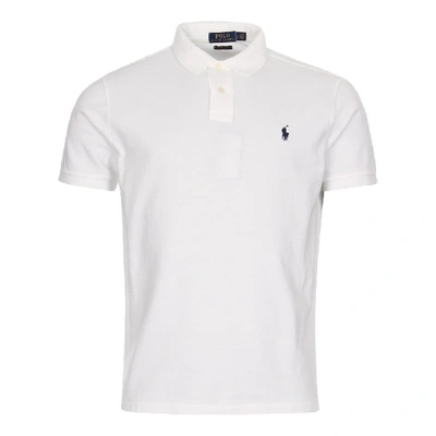 Shop Ralph Lauren Custom Slim Fit Polo Shirt In White