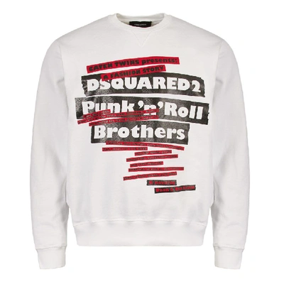 Shop Dsquared2 Sweatshirt Punk N Roll In White