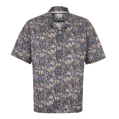 Shop Norse Projects Short Sleeve Shirt – Ivy Green / Navy