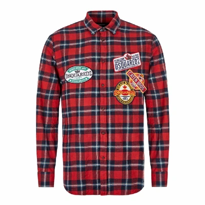 Shop Dsquared2 Shirt – Red / Navy