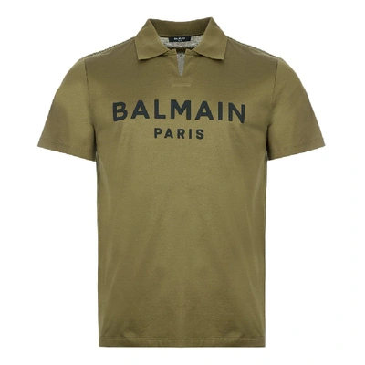 Shop Balmain Polo Shirt In Green