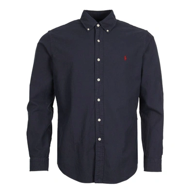 Shop Ralph Lauren Oxford Shirt In Navy