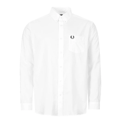 Shop Fred Perry Button Down Shirt In White