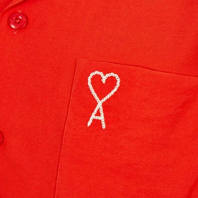 Shop Ami Alexandre Mattiussi Short Sleeve Shirt In Red