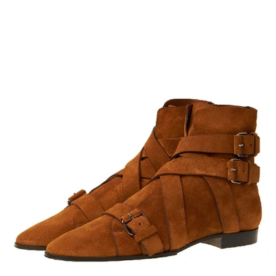 Shop Balmain Boots Jack Ankle In Brown