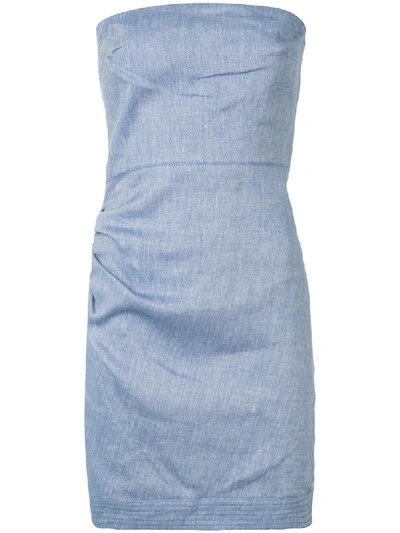 Shop Alexis Tatyana Ruched-side Dress In Blue