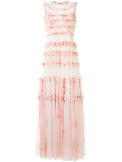 Shop Needle & Thread Memory Rose Tulle Gown In Pink