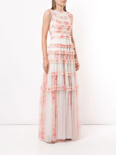 Shop Needle & Thread Memory Rose Tulle Gown In Pink