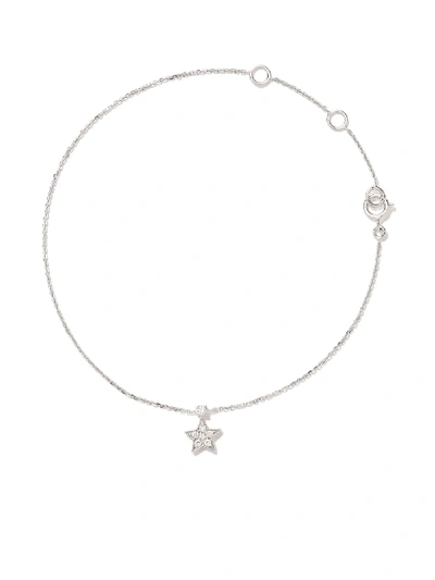 Shop As29 18kt White Gold Essentials Star Diamond Bracelet In Silver
