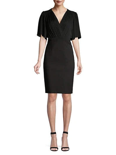 Shop Elie Tahari Tarava Flutter Sleeve Dress In Black