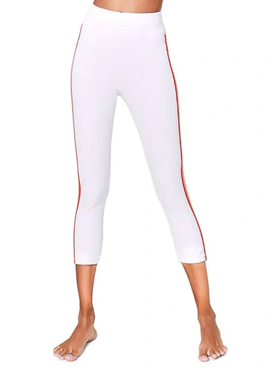 Shop Spiritual Gangster Side-stripe Cropped Track Tights In White