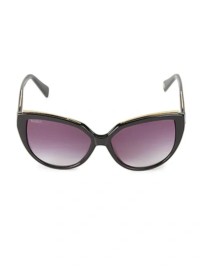 Shop Balmain 57mm Logo Butterfly Sunglasses In Black