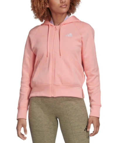 Shop Adidas Originals Adidas Women's Zip Hoodie In Glory Pink