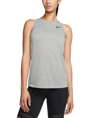 Shop Nike Women's Dri-fit Training Tank Top In Dark Grey Heather