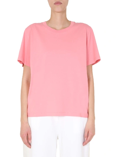 Shop Mm6 Maison Margiela Round Neck T-shirt In Rosa