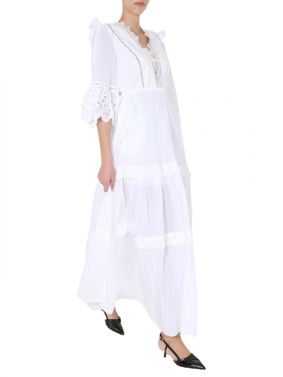 Shop Self-portrait Maxi Dress In Bianco