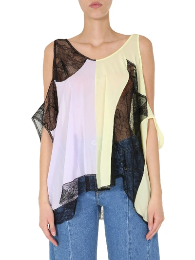 Shop Maison Margiela Colour Block Top In Multicolor