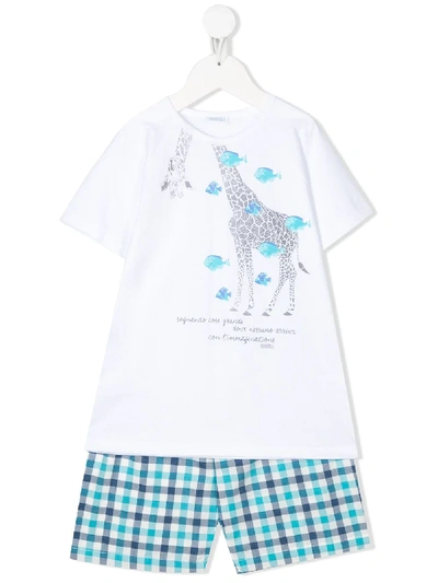 La Perla Giraffe-print Pyjama Set In White