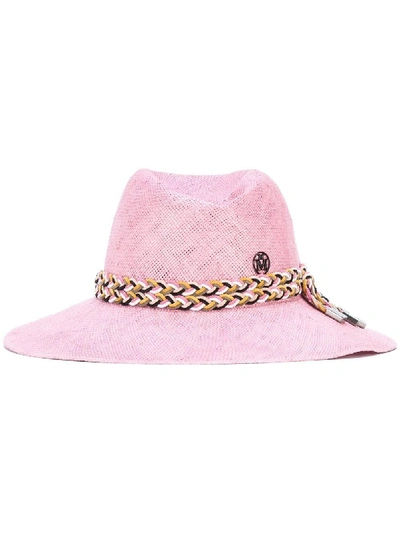 Shop Maison Michel Pink Virginie Fedora Hat