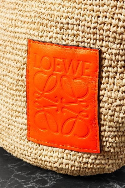 Shop LOEWE Pochette Leather-Trimmed Raffia Crossbody Bag