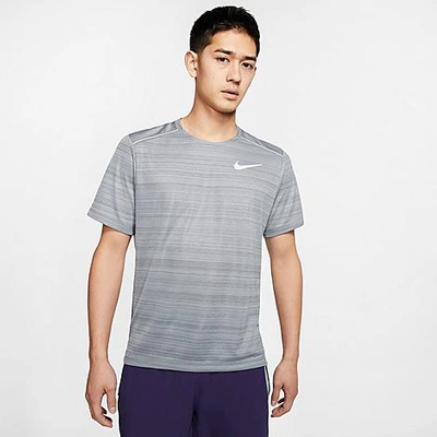 Shop Nike Men's Dri-fit Miler Running T-shirt In Grey