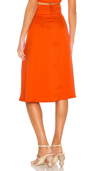 Shop Camila Coelho Silvia Midi Skirt In Blood Orange