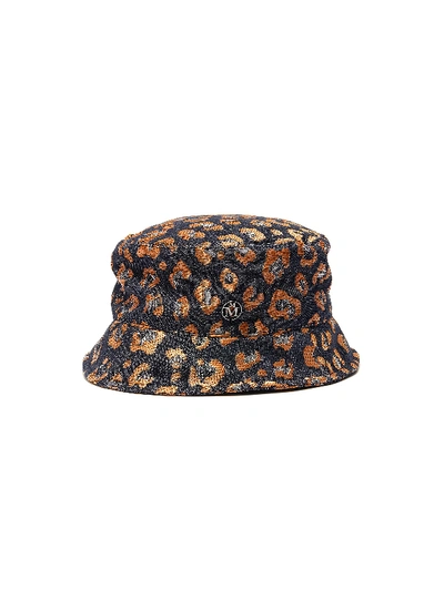 Shop Maison Michel Axel' Leopard Printed Bucket Hat In Multi-colour