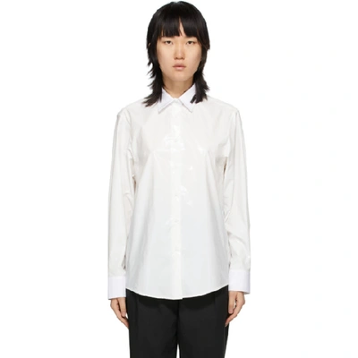 Shop We11 Done We11done White Glossy Classic Shirt